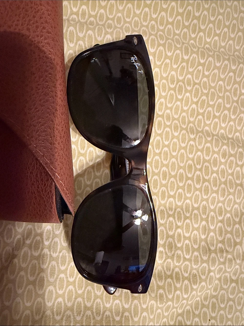 Ray-Ban Men’s turquoise Frame Polarized Sunglasses with Brown Case